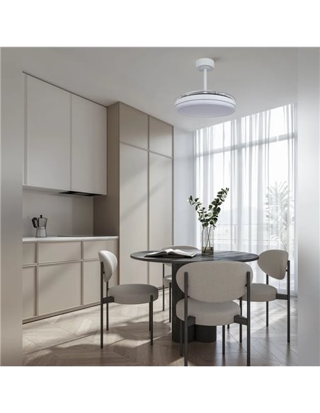 Ventoinha LED LUNA S Branco Ø91cm DC 30W 2800lm CCT 3000K-5000K com Controle Remoto