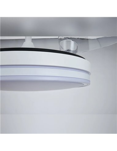 LUNA M Weißer LED Lüfter Ø106cm DC 36W 3600lm CCT 3000K-5000K mit Fernbedienung
