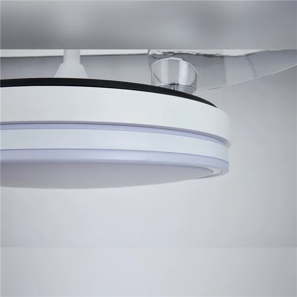 LUNA M Weißer LED Lüfter Ø106cm DC 36W 3600lm CCT 3000K-5000K mit Fernbedienung