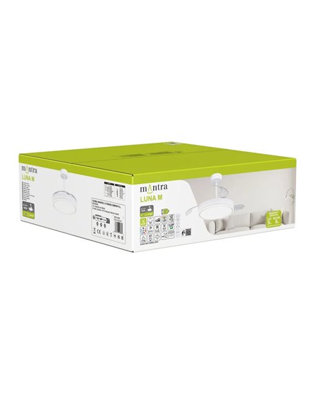 LUNA M Weißer LED Lüfter Ø106cm DC 36W 3600lm CCT 3000K-5000K mit Fernbedienung