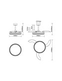 LUNA M Weißer LED Lüfter Ø106cm DC 36W 3600lm CCT 3000K-5000K mit Fernbedienung