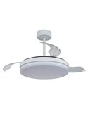 Ventilateur LED blanc LUNA M Ø106 cm CC 36 W 3600 lm CCT 3000 K-5000 K avec télécommande