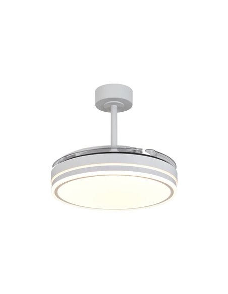 Ventilateur LED blanc LUNA M Ø106 cm CC 36 W 3600 lm CCT 3000 K-5000 K avec télécommande