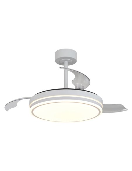 Ventilateur LED blanc LUNA M Ø106 cm CC 36 W 3600 lm CCT 3000 K-5000 K avec télécommande