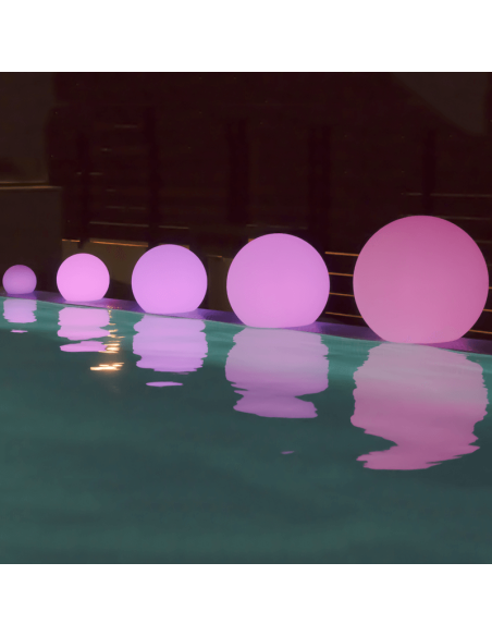 Bola LED solar multifunción flotante Buly 20, 30 o 40 jardín New Garden tamaños luz rosa| LeonLeds Iluminación