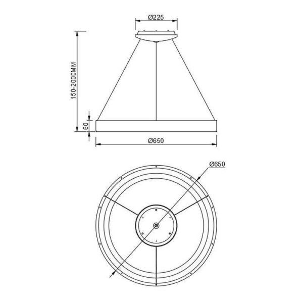 Lámpara colgante LED NISEKO blanca con mando, 50W 3500Lm 3000K regulable Ø65cm