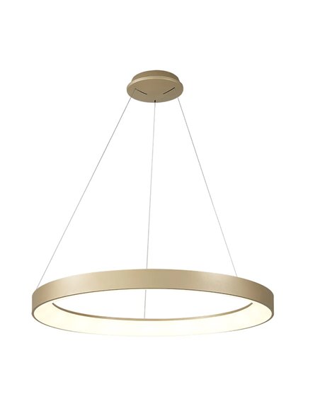 Lámpara colgante LED NISEKO oro con mando, 66W 5440Lm 3000-6000K regulable Ø90cm