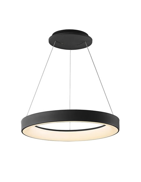 Luminária pendente LED NISEKO, preta, Ø45cm, 32W, 2560lm, dimerizável 3000-6000K