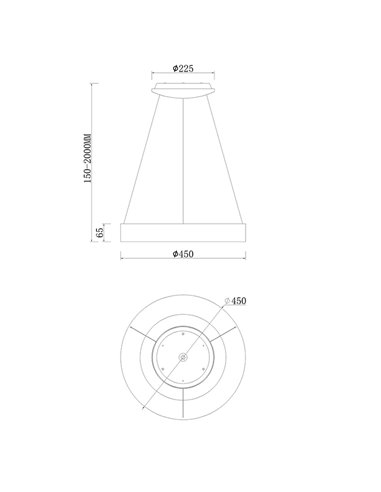 Suspension LED NISEKO, noire, Ø45 cm, 32 W, 2560 lm, intensité variable 3000-6000 K