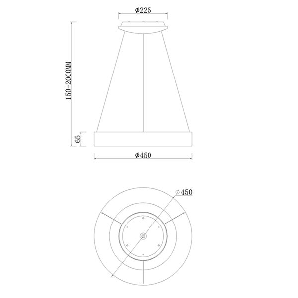 Lámpara colgante LED NISEKO negro Ø45cm, 32W 2560Lm 3000-6000K regulable
