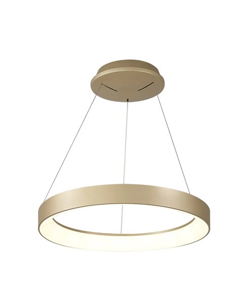 Luminária pendente LED NISEKO, dourada, Ø45cm, 32W, 2560lm, dimerizável 3000-6000K