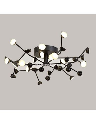 Luminária de teto LED minimalista preta 108W ADN preta