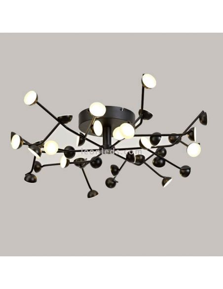 Plafón de techo con luz LED Minimalista negro 108W ADN Black