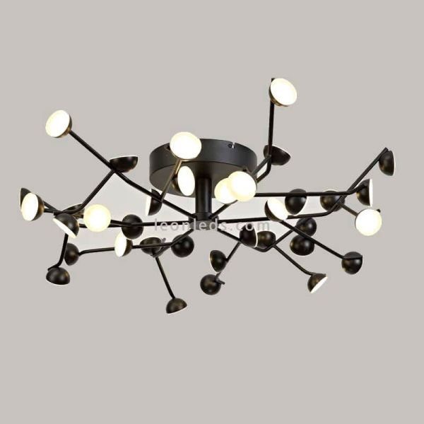 Plafón de techo con luz LED Minimalista negro 108W ADN Black