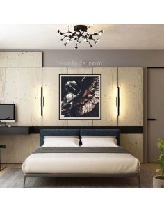 Plafón LED pequeño con muchas luces estilo minimalista ADN negro 72W 4600Lm 3000K, Ø65,8cm 2