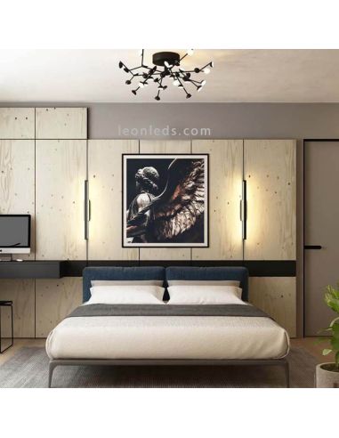 Plafón LED Minimalista negro 108W ADN Black foto de ambiente LeonLeds Iluminación