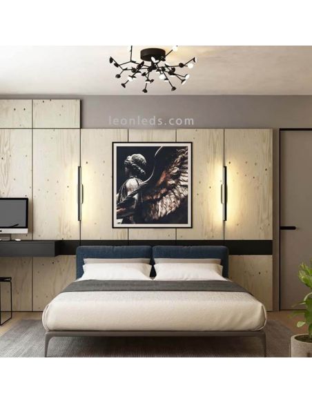 Luminária de teto LED minimalista, preta, 108W, DNA Black, foto ambiente LeonLeds Lighting