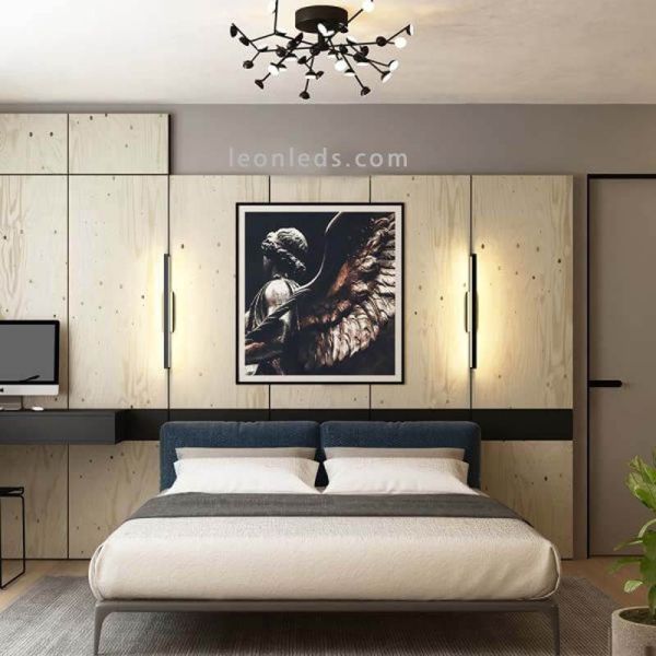 Plafón LED Minimalista negro 108W ADN Black foto de ambiente LeonLeds Iluminación