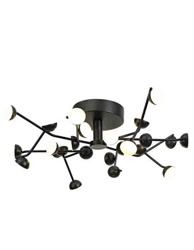 Plafón LED pequeño con muchas luces estilo minimalista ADN negro 72W 4600Lm 3000K, Ø65,8cm
