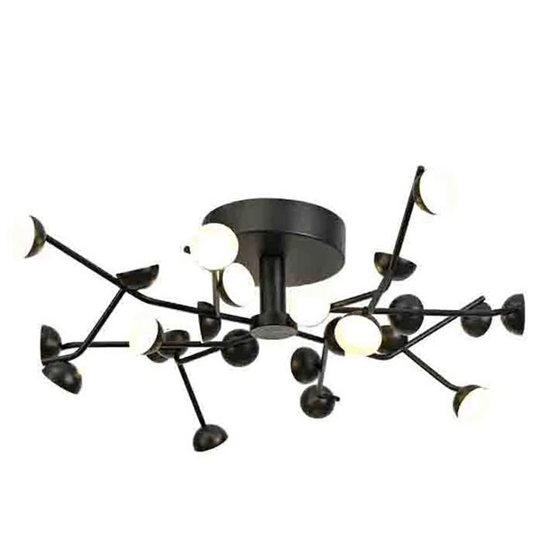 Plafón LED pequeño con muchas luces estilo minimalista ADN negro 72W 4600Lm 3000K, Ø65,8cm