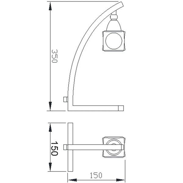 Lámpara de sobremesa curva CUADRAX níquel satinado 1xG9 con pantalla cristal 35cm (incl. bombilla)