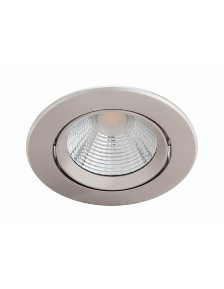 Downlight LED Empotrable SPARKLE 5.5W Luz Cálida 2700K 350lm Ø85mm IP20 Níquel | LeonLeds