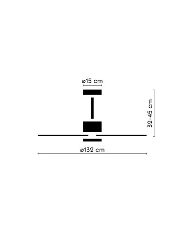 Ventilador con luz LED ALMA L Ø132cm 3 palas marrón madera oscura 40W DC + luz LED 6,5W 1225Lm CTT IP44