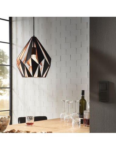 Suspension Ambient en acier noir et cuivre de la collection Carlton 1 49254