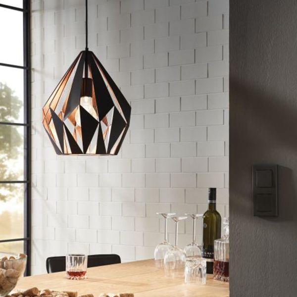 Suspension Ambient en acier noir et cuivre de la collection Carlton 1 49254