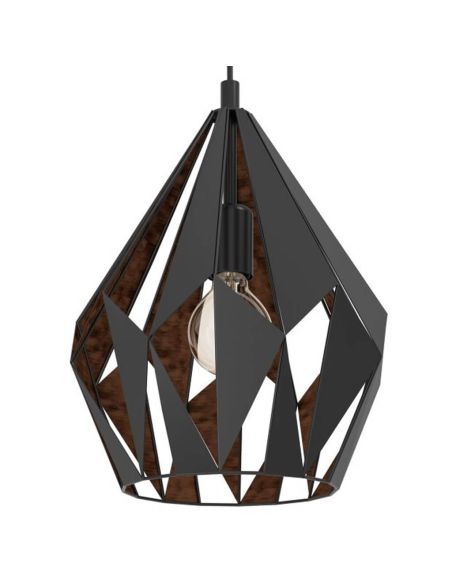 Abat-jour suspendu en acier noir et cuivre de la collection Carlton 1 49254