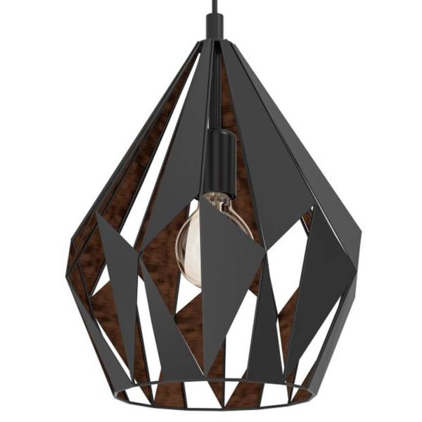 Abat-jour suspendu en acier noir et cuivre de la collection Carlton 1 49254