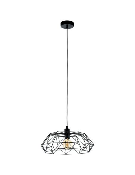 Plafonnier Carlton série 2 en acier noir 49487 Eglo