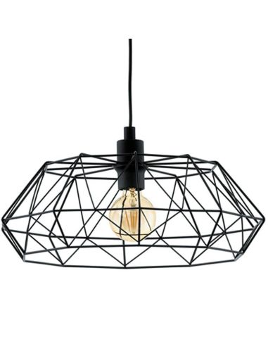 Detalhe do abajur de teto vintage preto Carlton 2 1XE27 Eglo