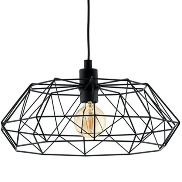 Detalhe do abajur de teto vintage preto Carlton 2 1XE27 Eglo