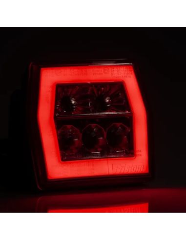 Piloto trasero LED Fristom FT120 con 3 funciones Posición Neon, Freno y Intermitente