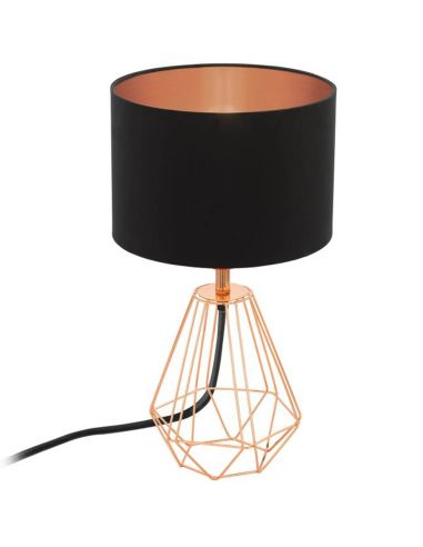 Lámpara de Mesa Carlton 2 Cobre y Negra E14 Eglo