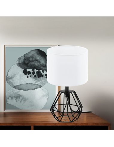 Lampe de table vintage noire et blanche 95789 Eglo | LeonLeds