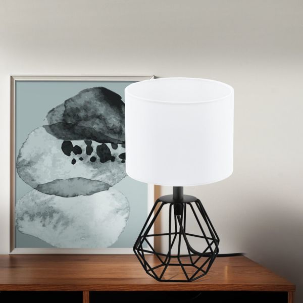 Lampe de table vintage noire et blanche 95789 Eglo | LeonLeds