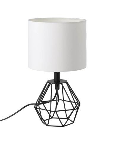 Lámpara de sobremesa blanca y negra vintage | Lámpara de sobremesa Carlton 2 vintage | LeonLeds Iluminación