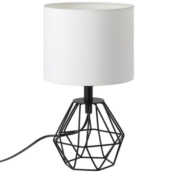 Lámpara de sobremesa blanca y negra vintage | Lámpara de sobremesa Carlton 2 vintage | LeonLeds Iluminación
