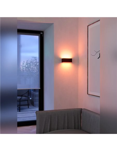 Aplique LED Exterior SANIA-Z Preto 10W RGB+CCT 1180lm IP55 Smart Regable