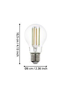 Bombilla LED Smart E27 EGLO CONNECT.Z A60 Transparente 6W 2700-6500K 806lm 2