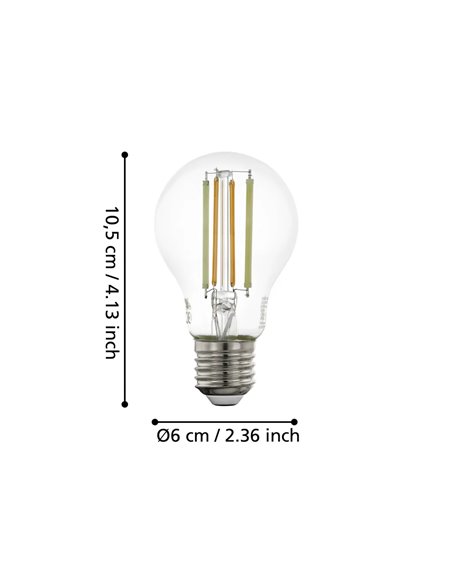 Bombilla LED Smart E27 EGLO CONNECT.Z A60 Transparente 6W 2700-6500K 806lm