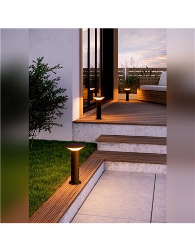 RIGOSA Schwarze LED-Außenleuchte 10W 3000K 1100lm IP44