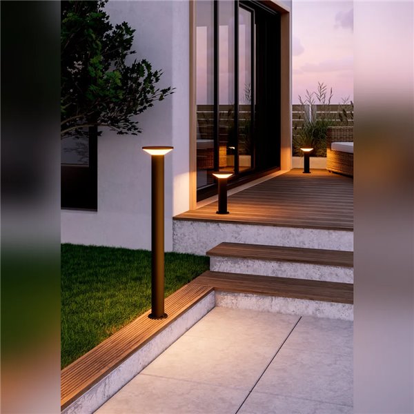 RIGOSA Schwarze LED-Außenstrahlerleuchte 100 cm 10 W 3000 K 1100 lm IP44