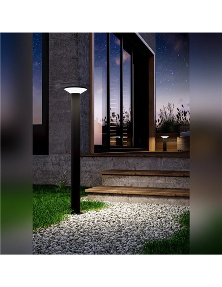RIGOSA Schwarze LED-Außenstrahlerleuchte 100 cm 10 W 3000 K 1100 lm IP44
