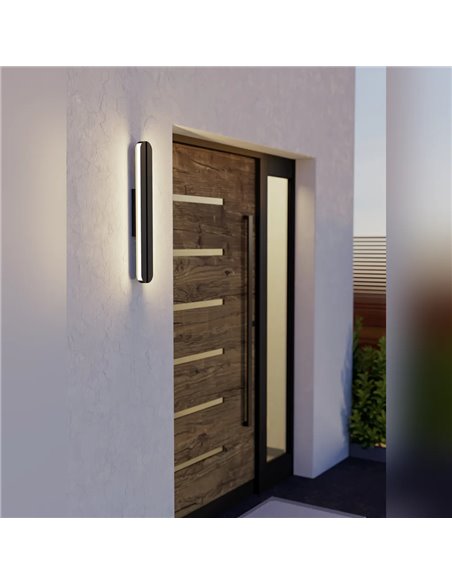 Aplique LED Außen VASCELLA Negro 60cm 10,5W CCT 2700-6500K 1400lm IP44