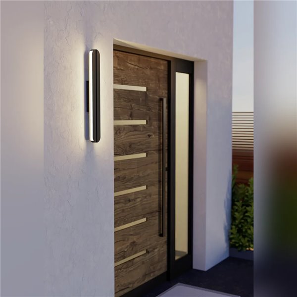 Aplique LED Außen VASCELLA Negro 60cm 10,5W CCT 2700-6500K 1400lm IP44