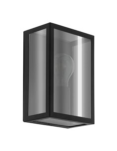 ALAMONTE SMOKE Schwarze E27 IP44 Außenwandleuchte mit Rauchglas (nicht im Lieferumfang enthalten)