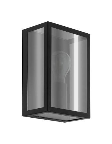 ALAMONTE SMOKE Schwarze E27 IP44 Außenwandleuchte mit Rauchglas (nicht im Lieferumfang enthalten)